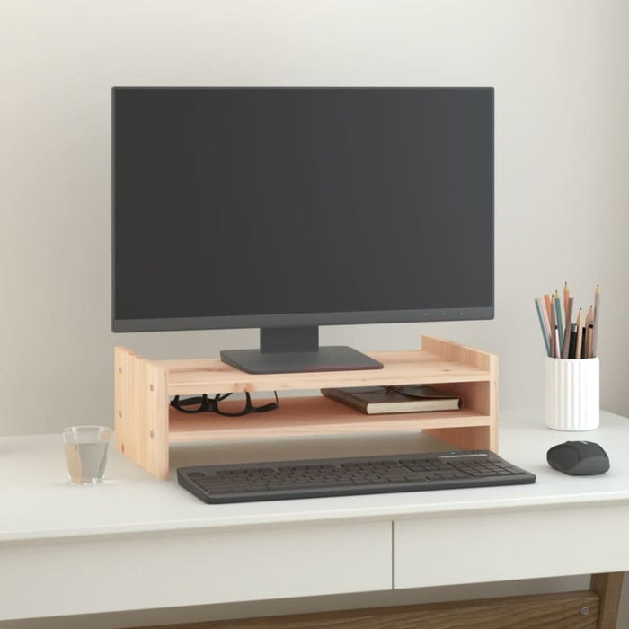 Monitor Stand 50x27x15 Cm Solid Wood Pine Noabok