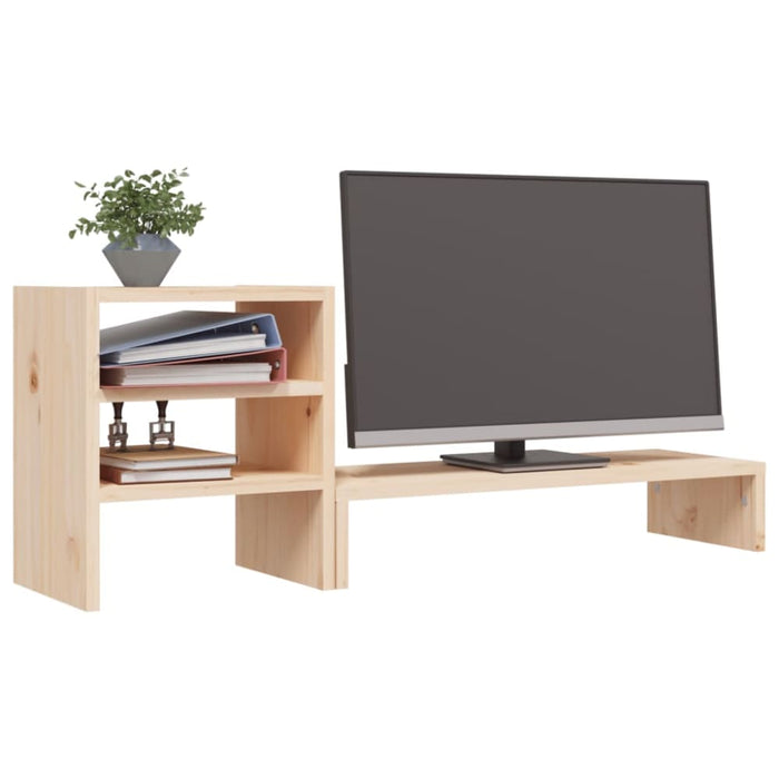 Monitor Stand 81x20x30 Cm Solid Wood Pine Notkka