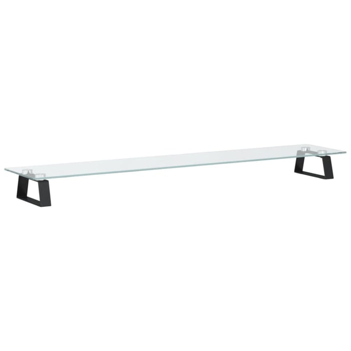 Monitor Stand Black 100x20x8 Cm Tempered Glass And Metal