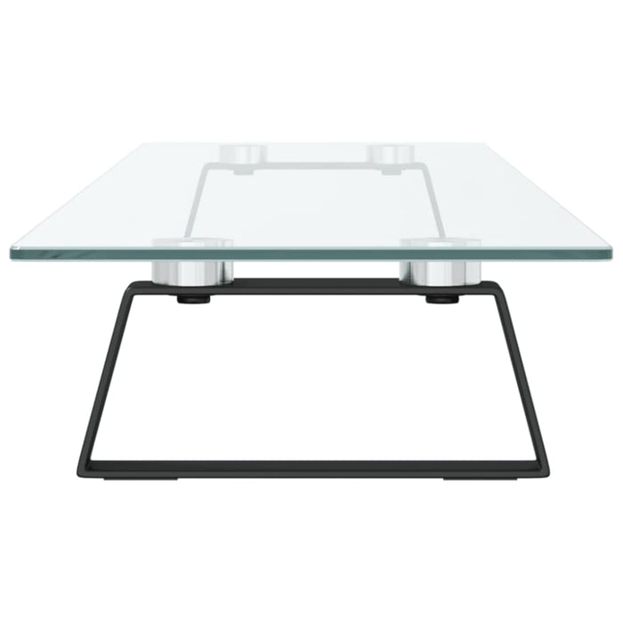 Monitor Stand Black 100x20x8 Cm Tempered Glass And Metal