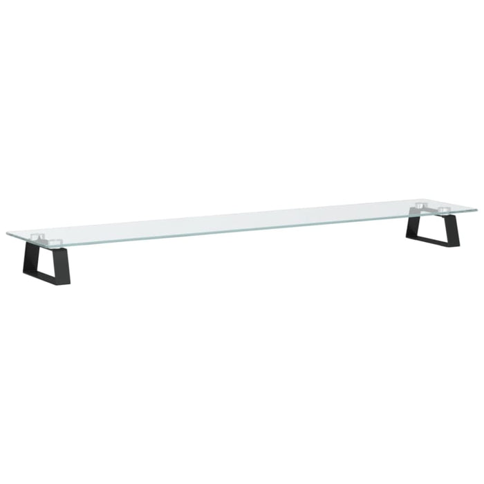 Monitor Stand Black 100x20x8 Cm Tempered Glass And Metal
