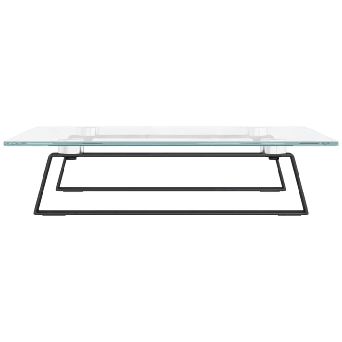 Monitor Stand Black 40x35x8 Cm Tempered Glass And Metal