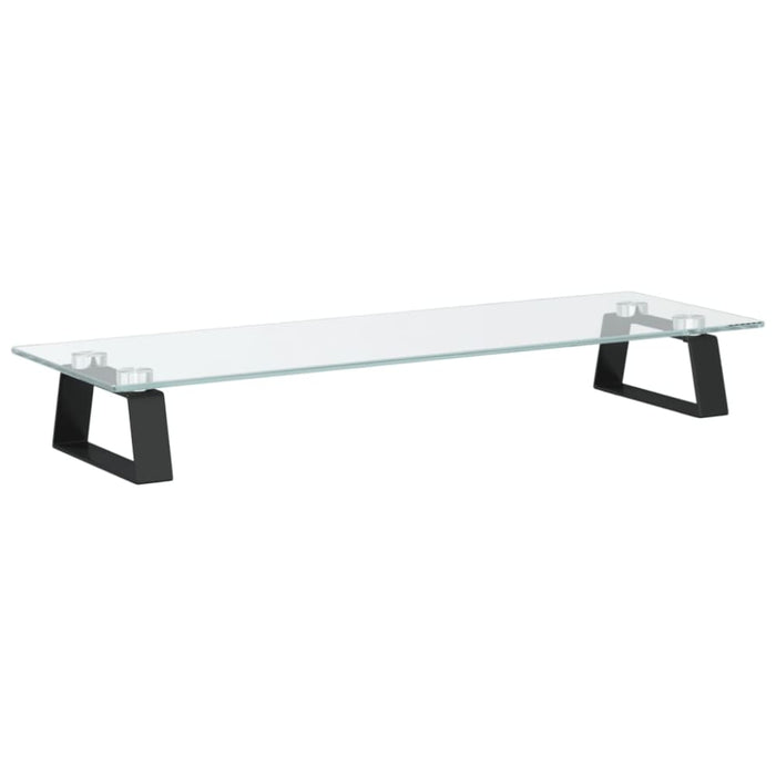 Monitor Stand Black 60x20x8 Cm Tempered Glass And Metal