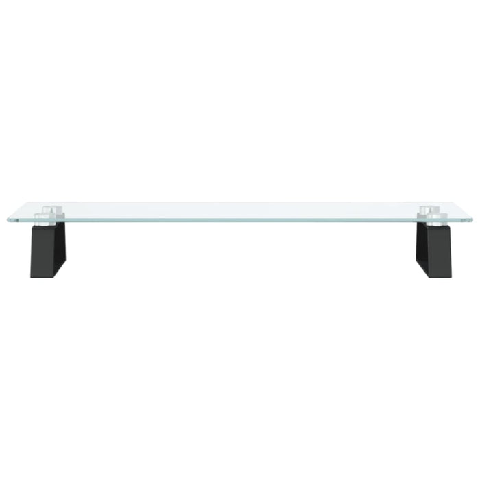 Monitor Stand Black 60x20x8 Cm Tempered Glass And Metal