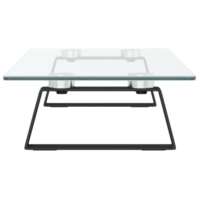 Monitor Stand Black 60x20x8 Cm Tempered Glass And Metal