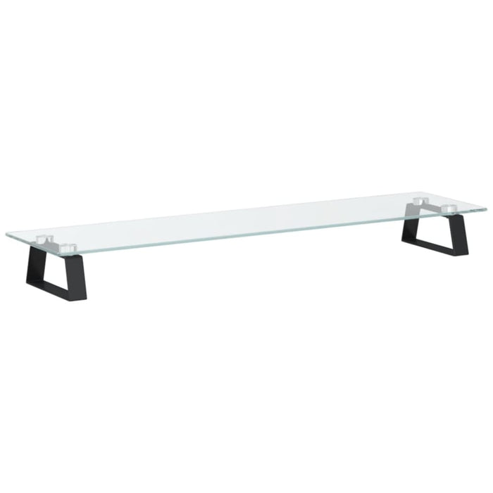 Monitor Stand Black 80x20x8 Cm Tempered Glass And Metal
