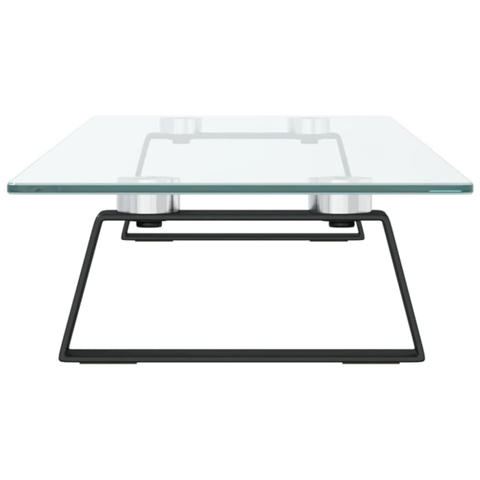 Monitor Stand Black 80x20x8 Cm Tempered Glass And Metal