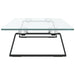 Monitor Stand Black 80x20x8 Cm Tempered Glass And Metal