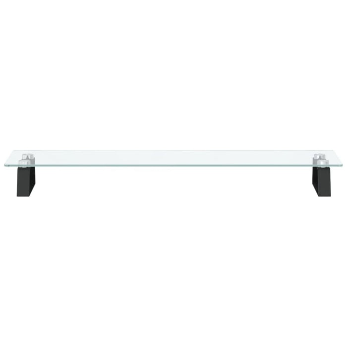 Monitor Stand Black 80x20x8 Cm Tempered Glass And Metal