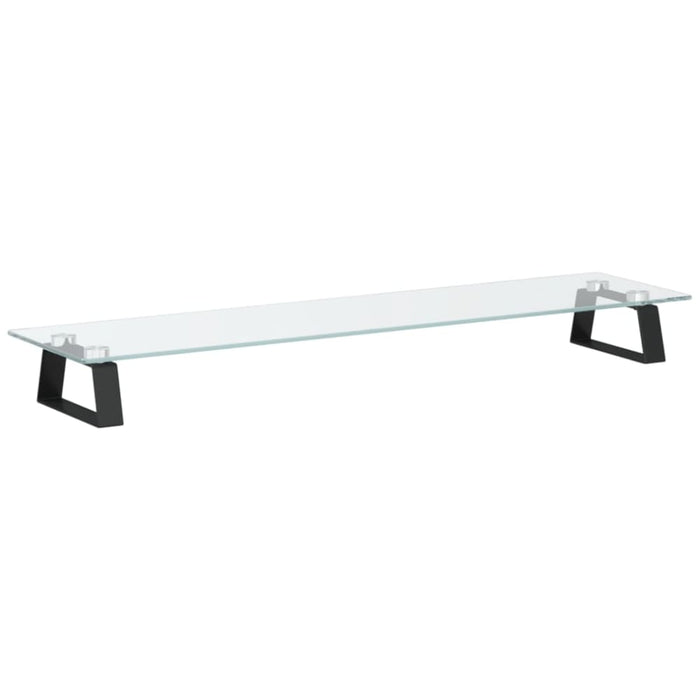 Monitor Stand Black 80x20x8 Cm Tempered Glass And Metal