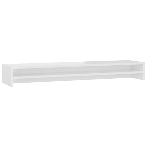 Monitor Stand Glossy Look White 100x24x13 Cm Chipboard
