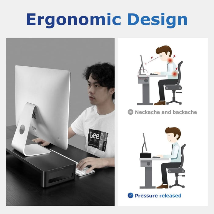 Monitor Stand Riser with Keyboard and Mouse Storage Desk