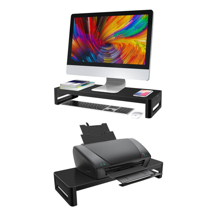 Monitor Stand Riser with Keyboard and Mouse Storage Desk