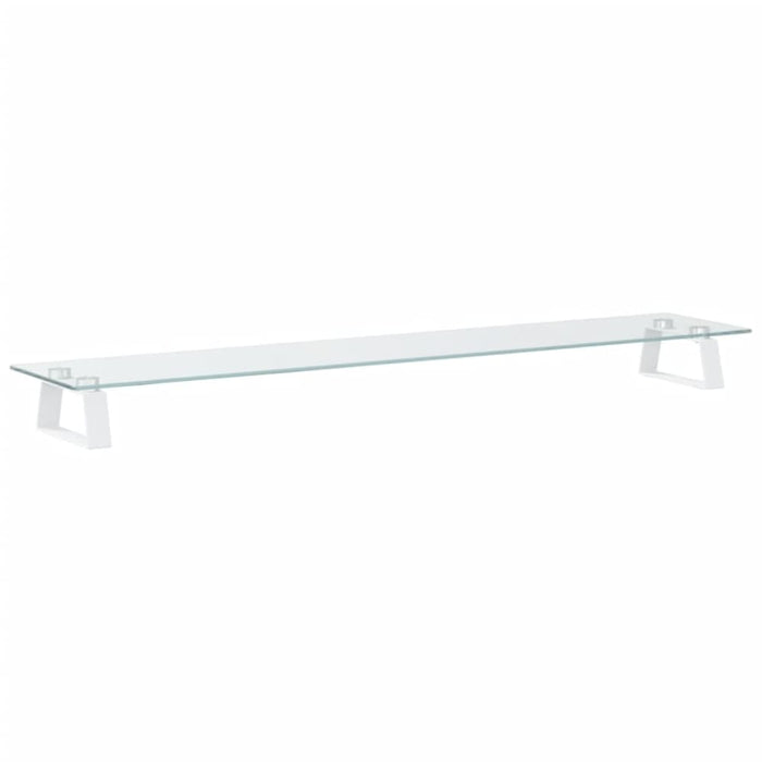 Monitor Stand White 100x20x8 Cm Tempered Glass And Metal