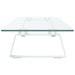 Monitor Stand White 100x20x8 Cm Tempered Glass And Metal