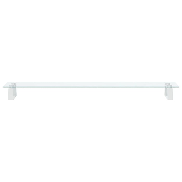 Monitor Stand White 100x20x8 Cm Tempered Glass And Metal