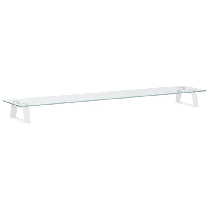 Monitor Stand White 100x20x8 Cm Tempered Glass And Metal