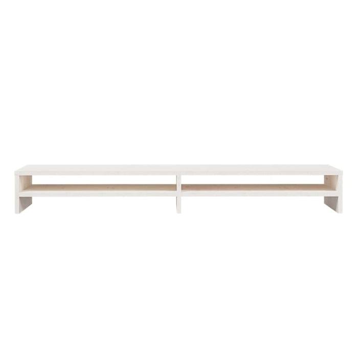 Monitor Stand White 100x24x13 Cm Solid Wood Pine Notkxb