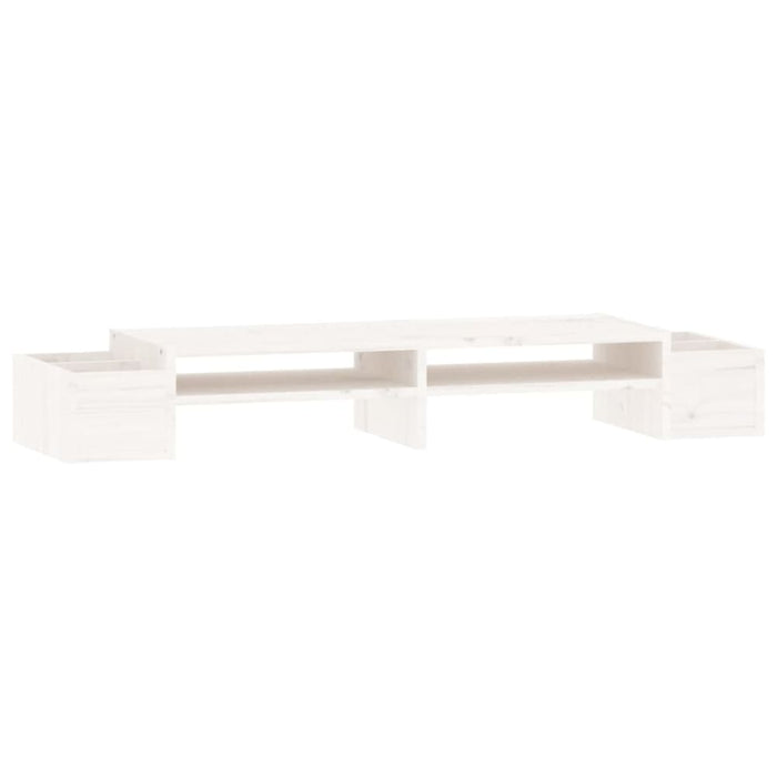 Monitor Stand White 100x27.5x15 Cm Solid Wood Pine Notkib