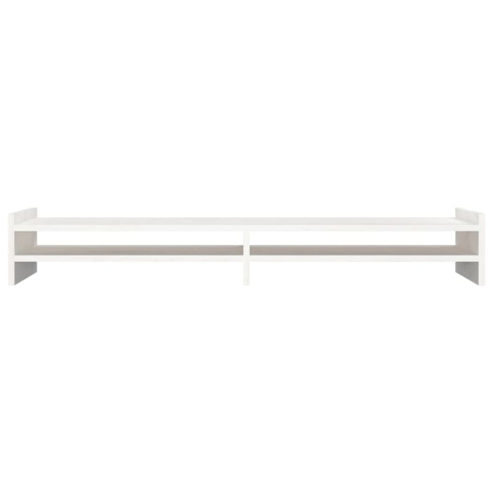 Monitor Stand White 100x27x15 Cm Solid Wood Pine Noabxp