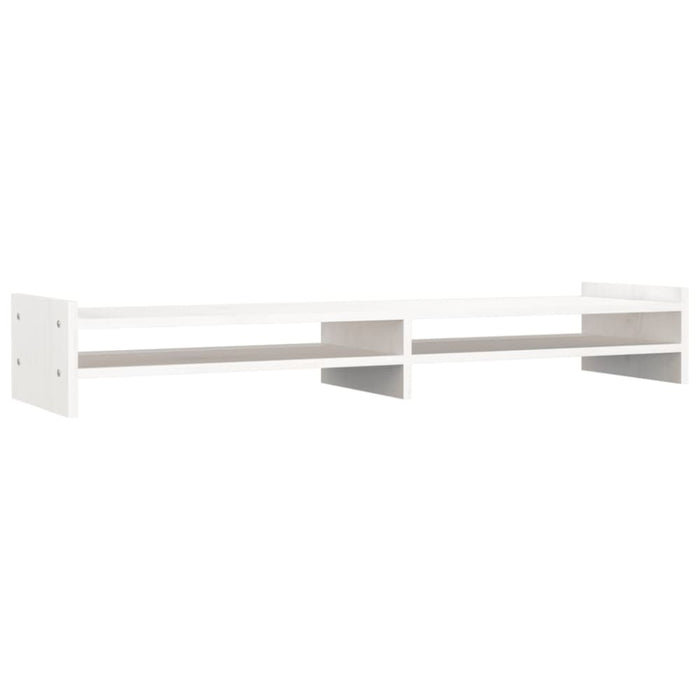 Monitor Stand White 100x27x15 Cm Solid Wood Pine Noabxp