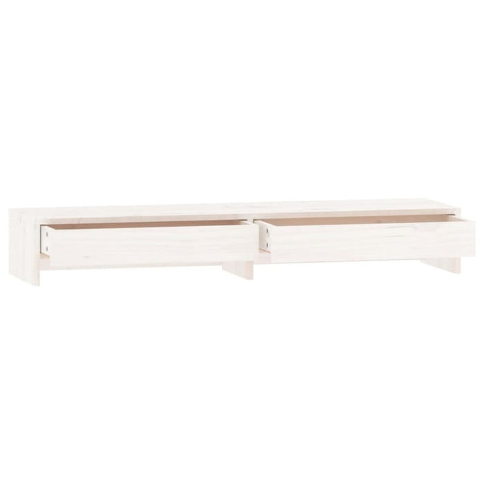 Monitor Stand White 100x27x15 Cm Solid Wood Pine Notklb