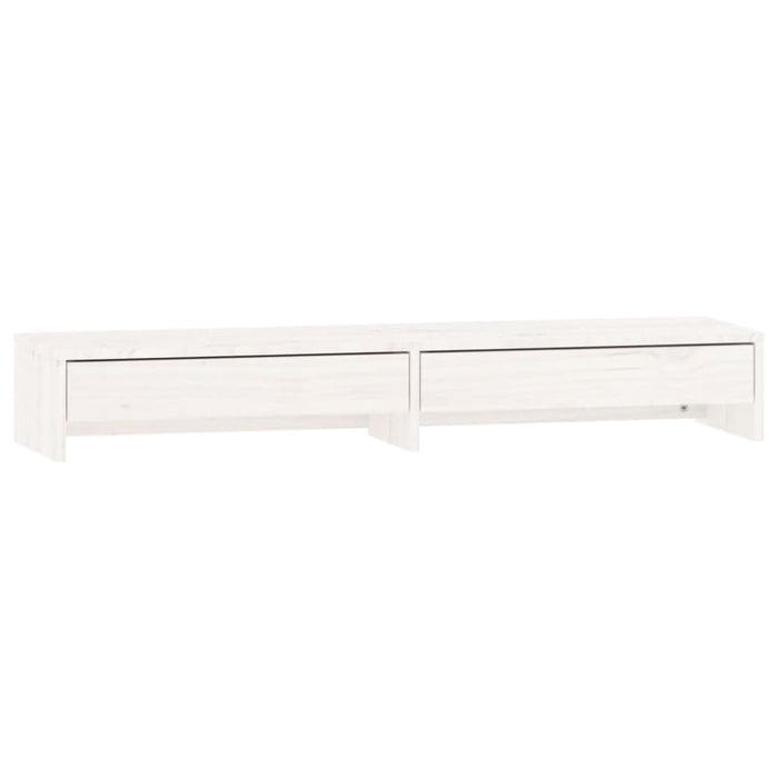 Monitor Stand White 100x27x15 Cm Solid Wood Pine Notklb