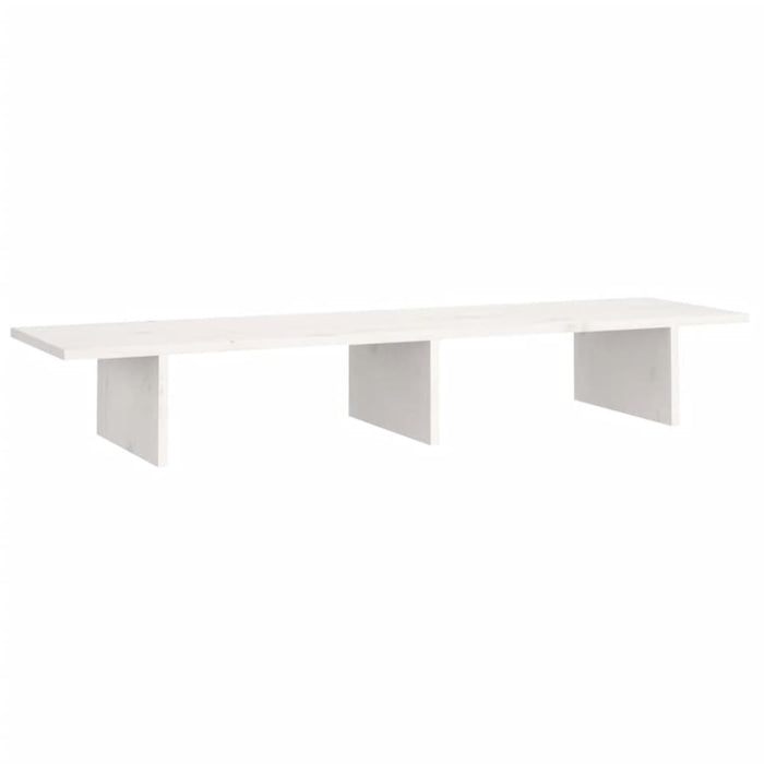 Monitor Stand White 100x27x15 Cm Solid Wood Pine Notknb