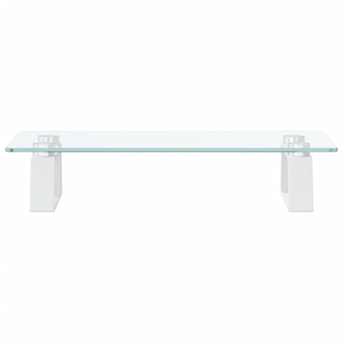 Monitor Stand White 40x20x8 Cm Tempered Glass and Metal