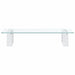 Monitor Stand White 40x20x8 Cm Tempered Glass and Metal