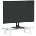 Monitor Stand White 40x20x8 Cm Tempered Glass and Metal