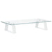 Monitor Stand White 40x20x8 Cm Tempered Glass and Metal