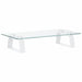 Monitor Stand White 40x20x8 Cm Tempered Glass and Metal