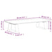 Monitor Stand White 40x20x8 Cm Tempered Glass and Metal