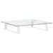 Monitor Stand White 40x35x8 Cm Tempered Glass And Metal