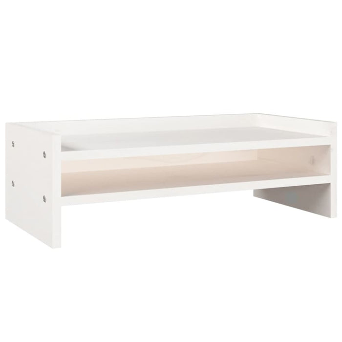 Monitor Stand White 50x24x16 Cm Solid Wood Pine Notknp