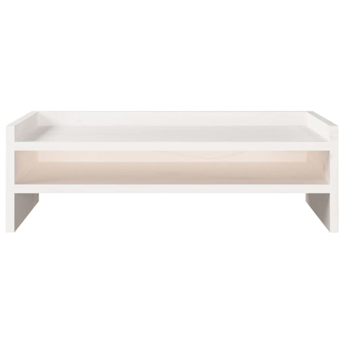 Monitor Stand White 50x24x16 Cm Solid Wood Pine Notknp