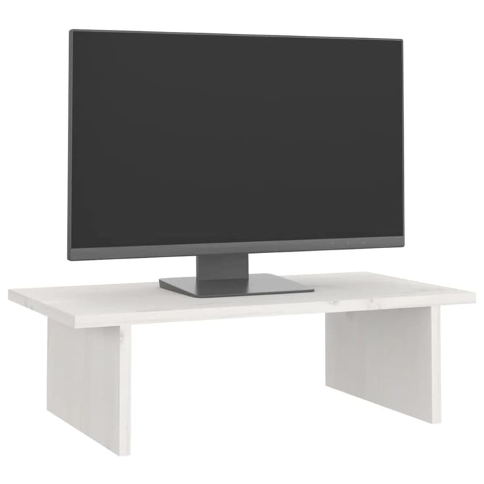 Monitor Stand White 50x27x15 Cm Solid Wood Pine Notkip