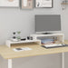 Monitor Stand White (52 - 101)x22x14 Cm Solid Wood Pine