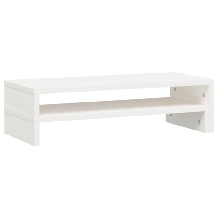 Monitor Stand White (52 - 101)x22x14 Cm Solid Wood Pine