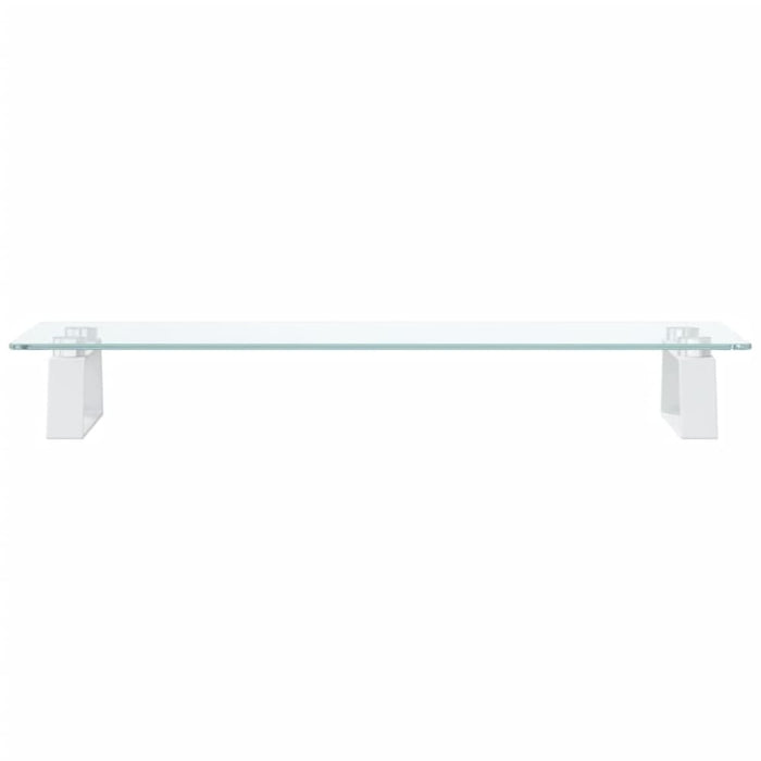 Monitor Stand White 60x20x8 Cm Tempered Glass And Metal