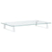 Monitor Stand White 60x35x8 Cm Tempered Glass And Metal