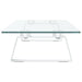 Monitor Stand White 80x20x8 Cm Tempered Glass And Metal