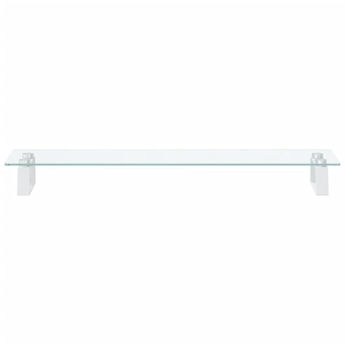 Monitor Stand White 80x20x8 Cm Tempered Glass And Metal