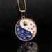 Sun Moon Star Pattern Pendant Necklace Tai Chi Disc