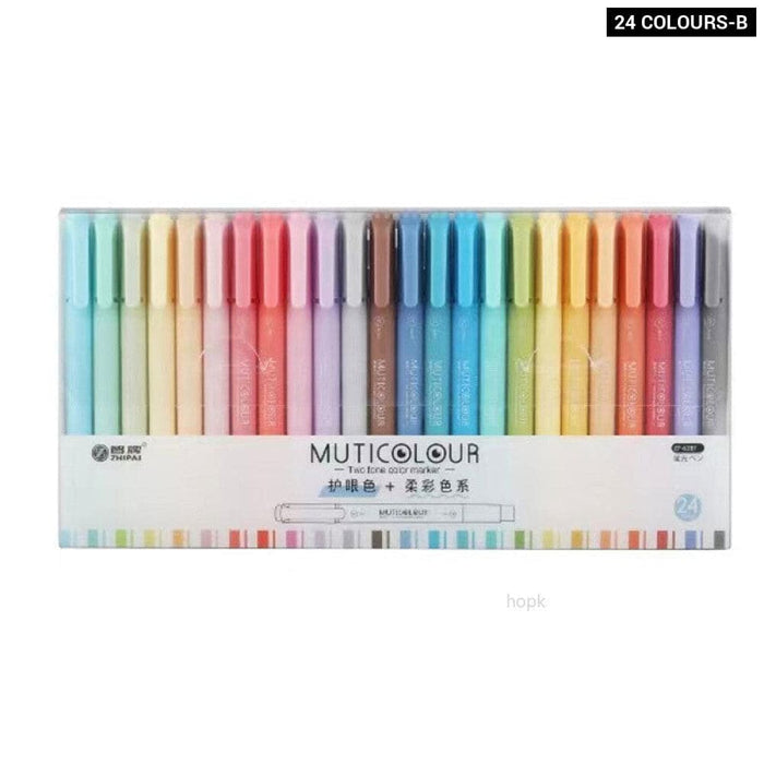 Morandi Retro Double Headed Highlighter Pen Set 6/24 Colours
