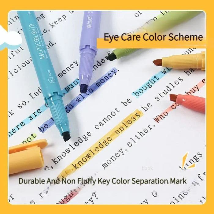 Morandi Retro Double Headed Highlighter Pen Set 6/24 Colours