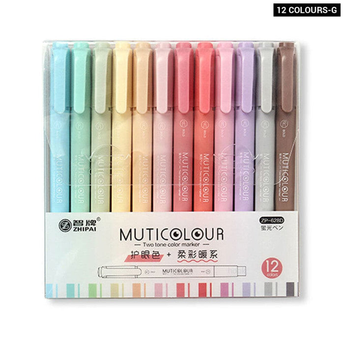 Morandi Retro Double Headed Highlighter Pen Set 6/24 Colours