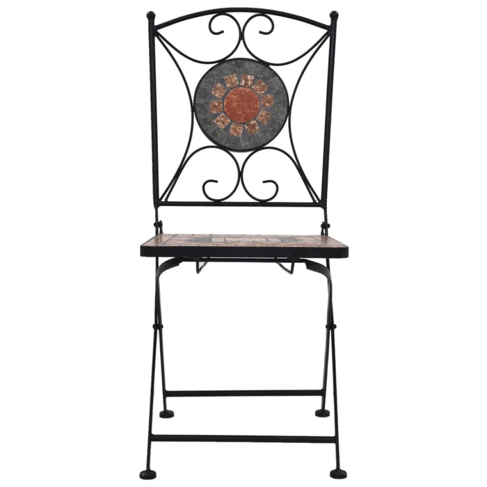 Mosaic Bistro Chairs 2 Pcs Orange Grey Alion