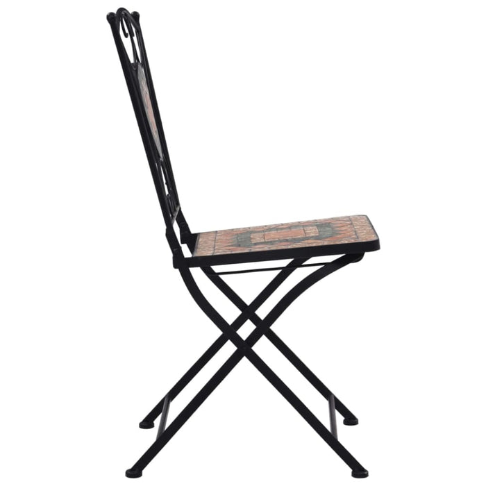 Mosaic Bistro Chairs 2 Pcs Orange Grey Alion
